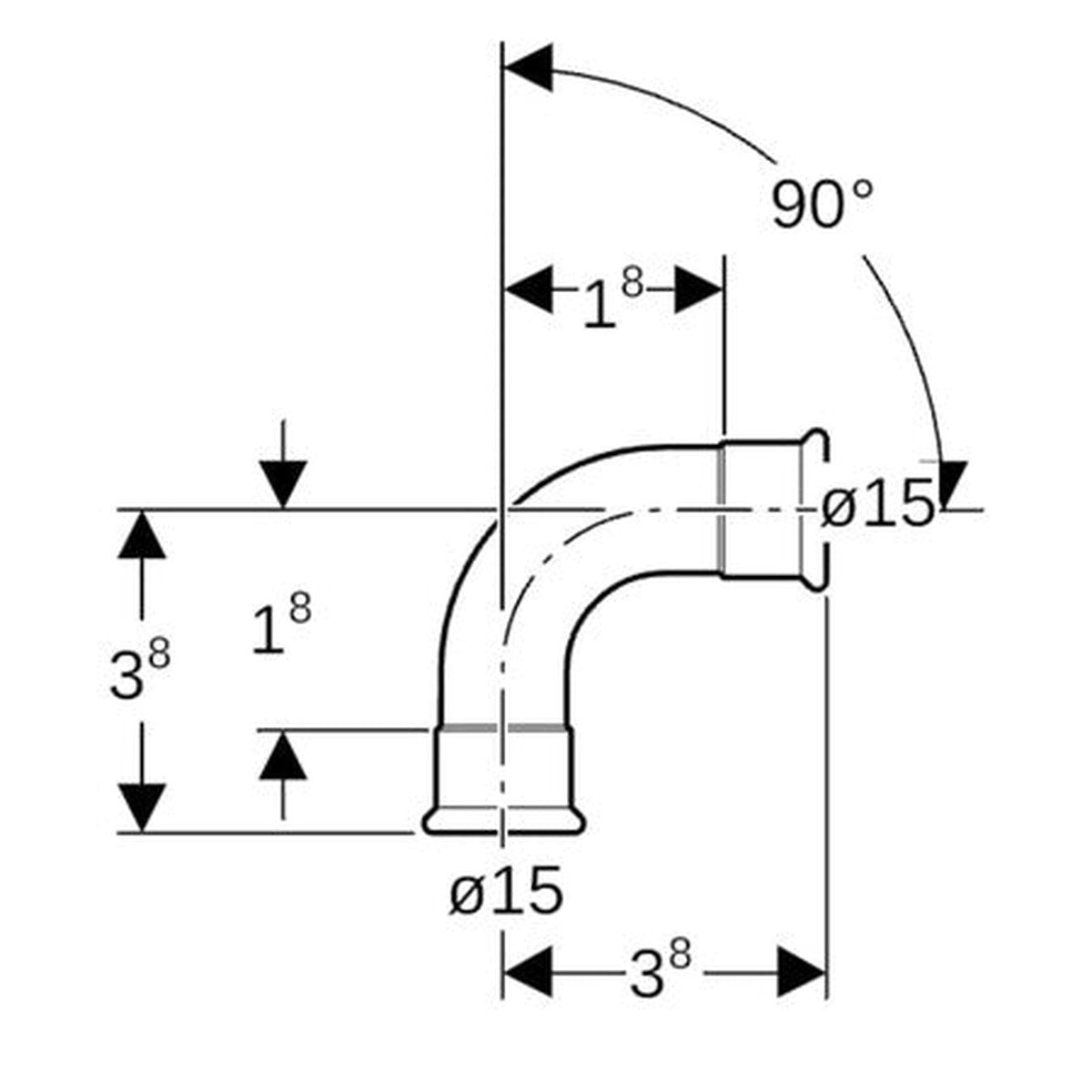 Coude 90° FF 15 mm Geberit Mapress cuivre-eau