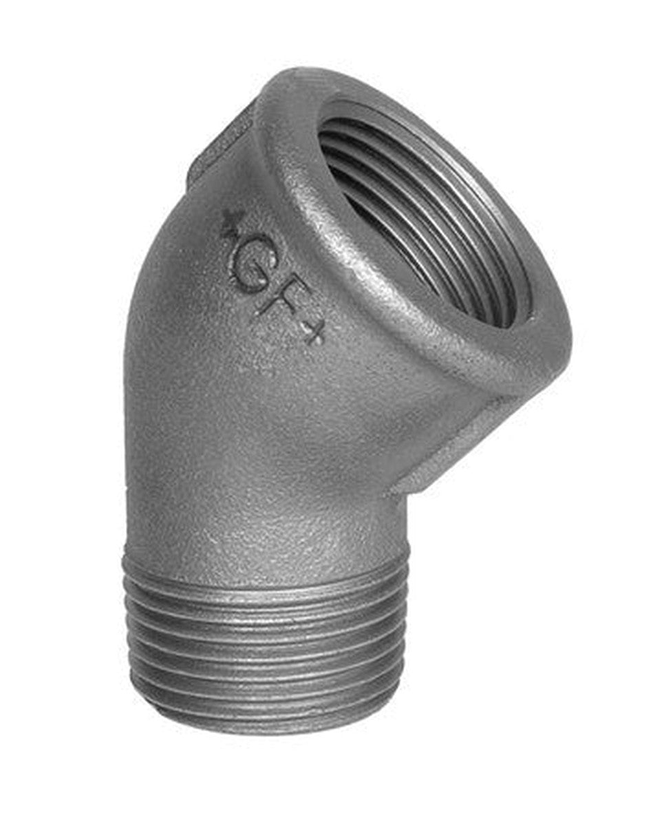 Elbow 45° threaded 1/2" black - Georg Fischer