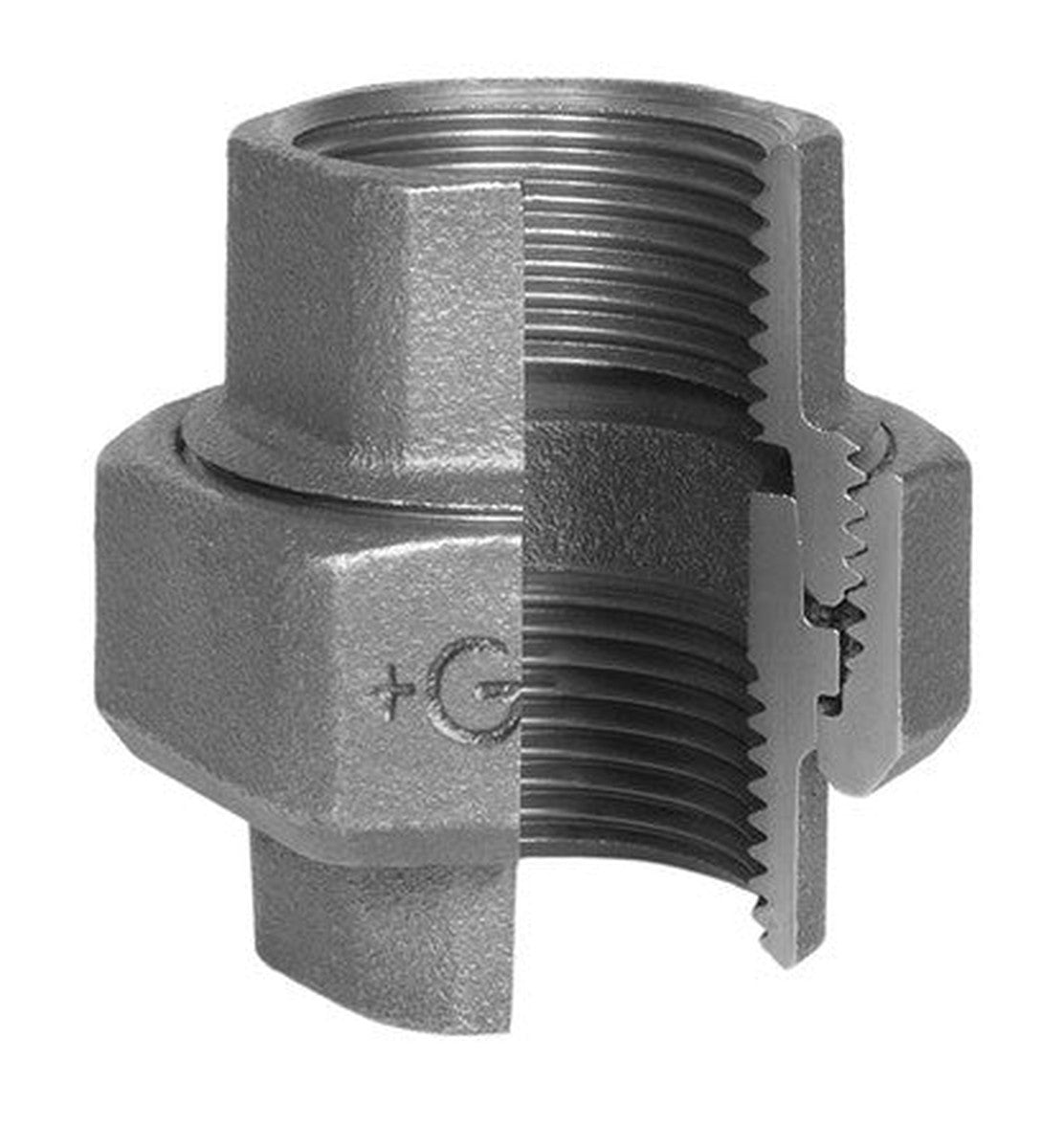 Georg Fischer zwarte unionkoppeling met binnendraad 1/2"