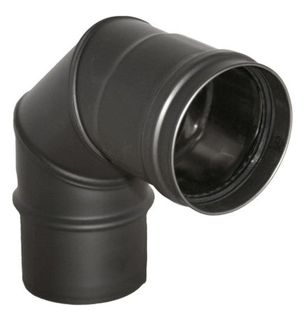 Knie 90° VM D80 Zwart RVS - Dinak Pellets Zwart