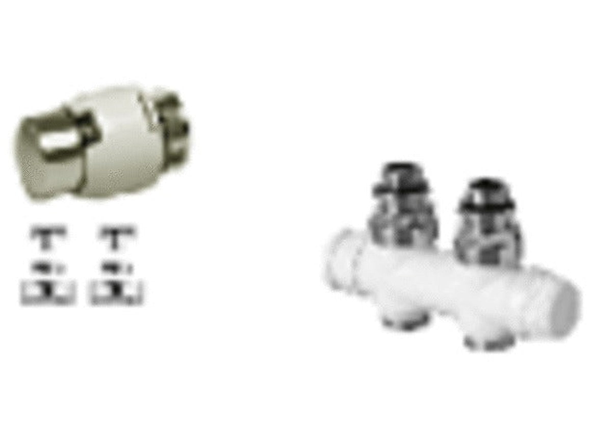 Decorative radiator connection set 1/2" white