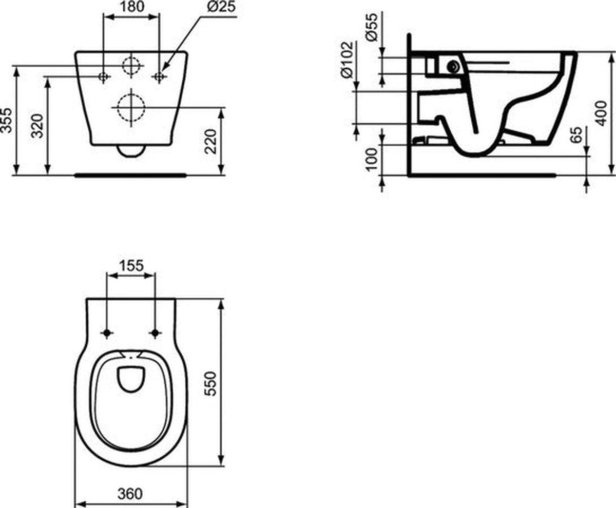 WC suspendu rimless Ideal Standard Connect