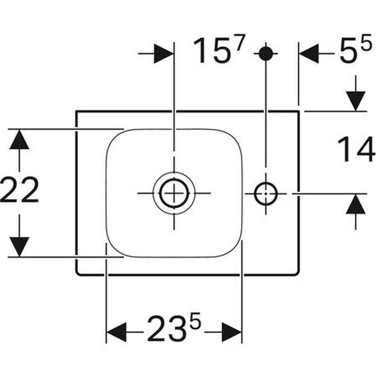 Lave-mains Geberit iCon XS 380x280 mm - Trou robinet à droite