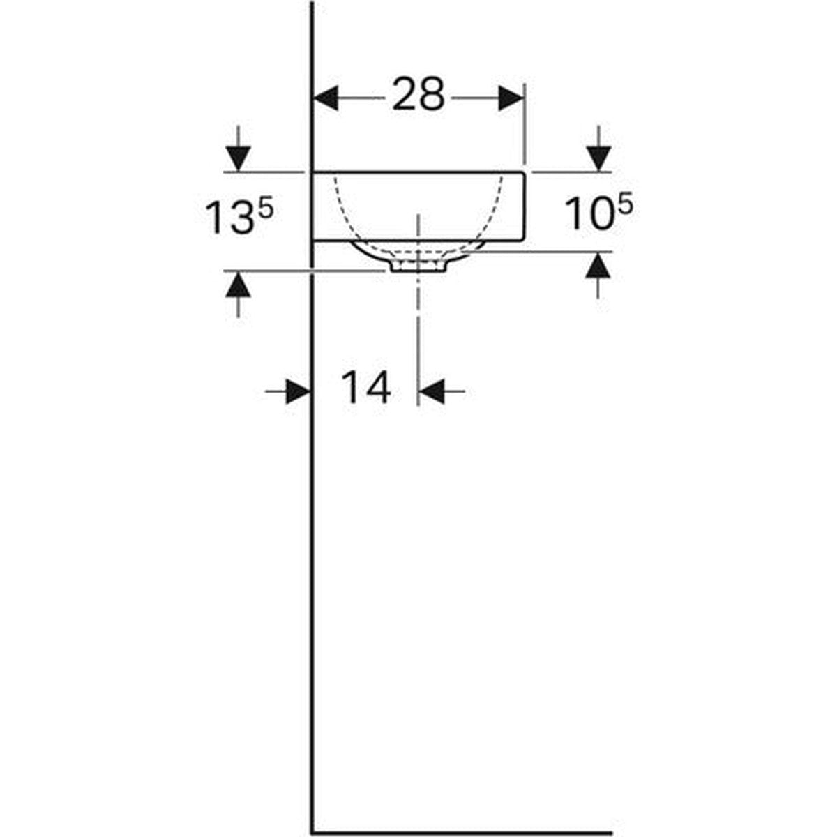 Lave-mains Geberit iCon XS 380x280 mm - Trou robinet à droite