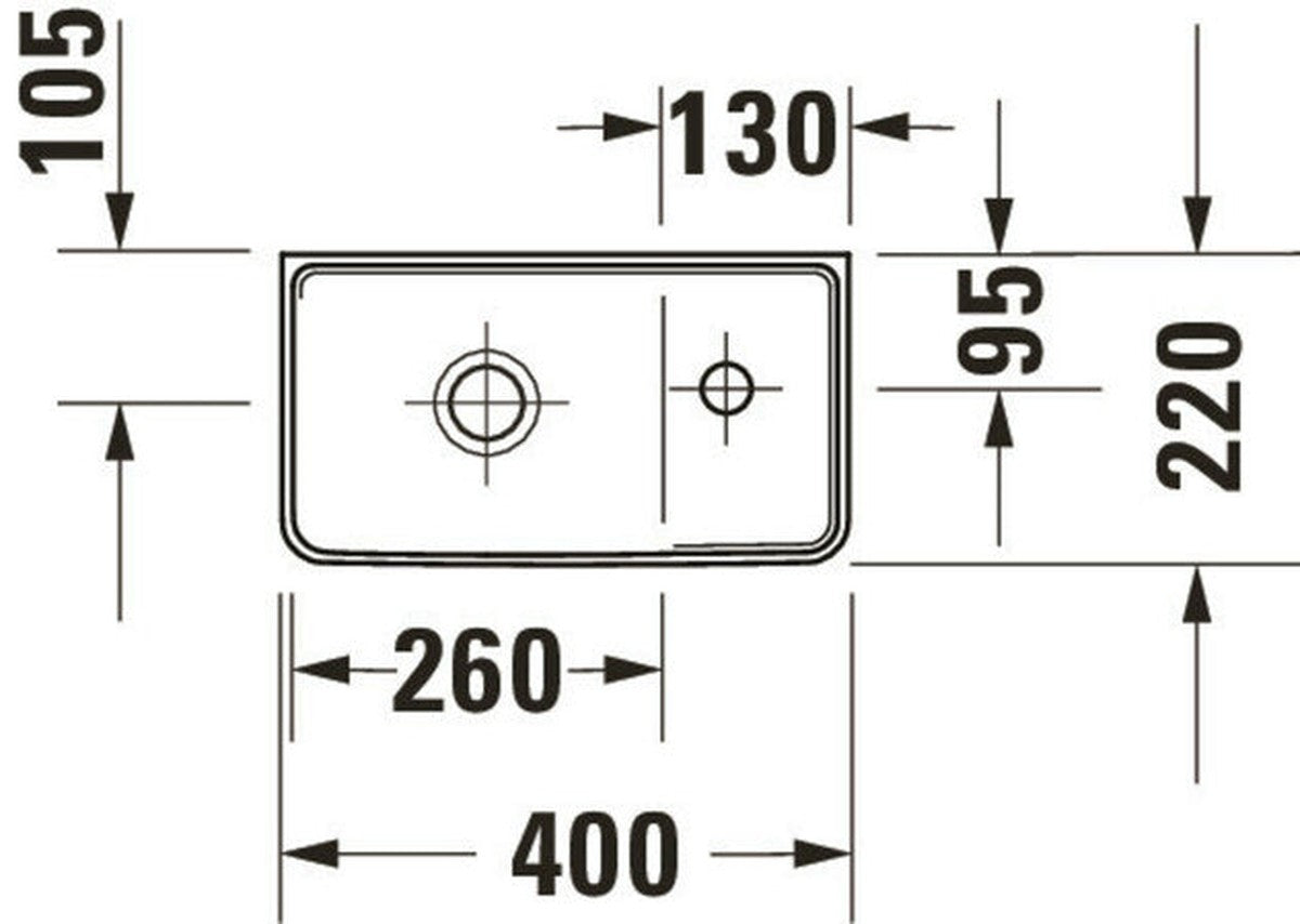 Lave-mains Duravit D-NEO blanc 40x20 cm