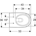 Geberit Renova Nr. 1 cuvette suspendue à fond creux rimless 360 x 530 x 330 mm