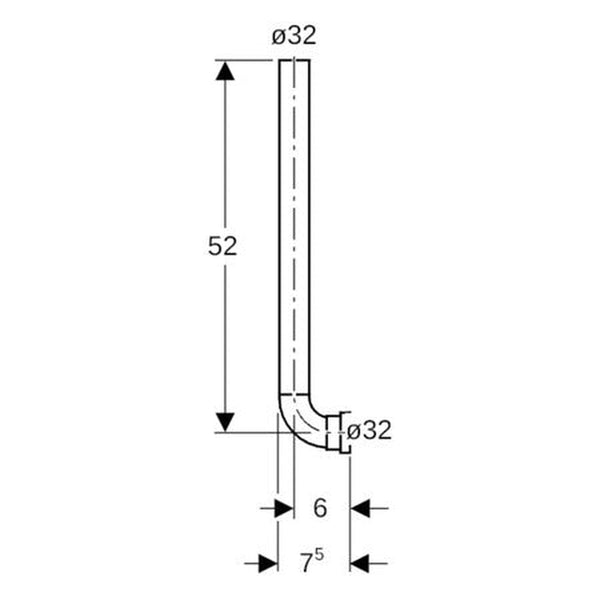 Geberit coude de raccordement à encastrer pour raccordement urinoir D32 L40cm
