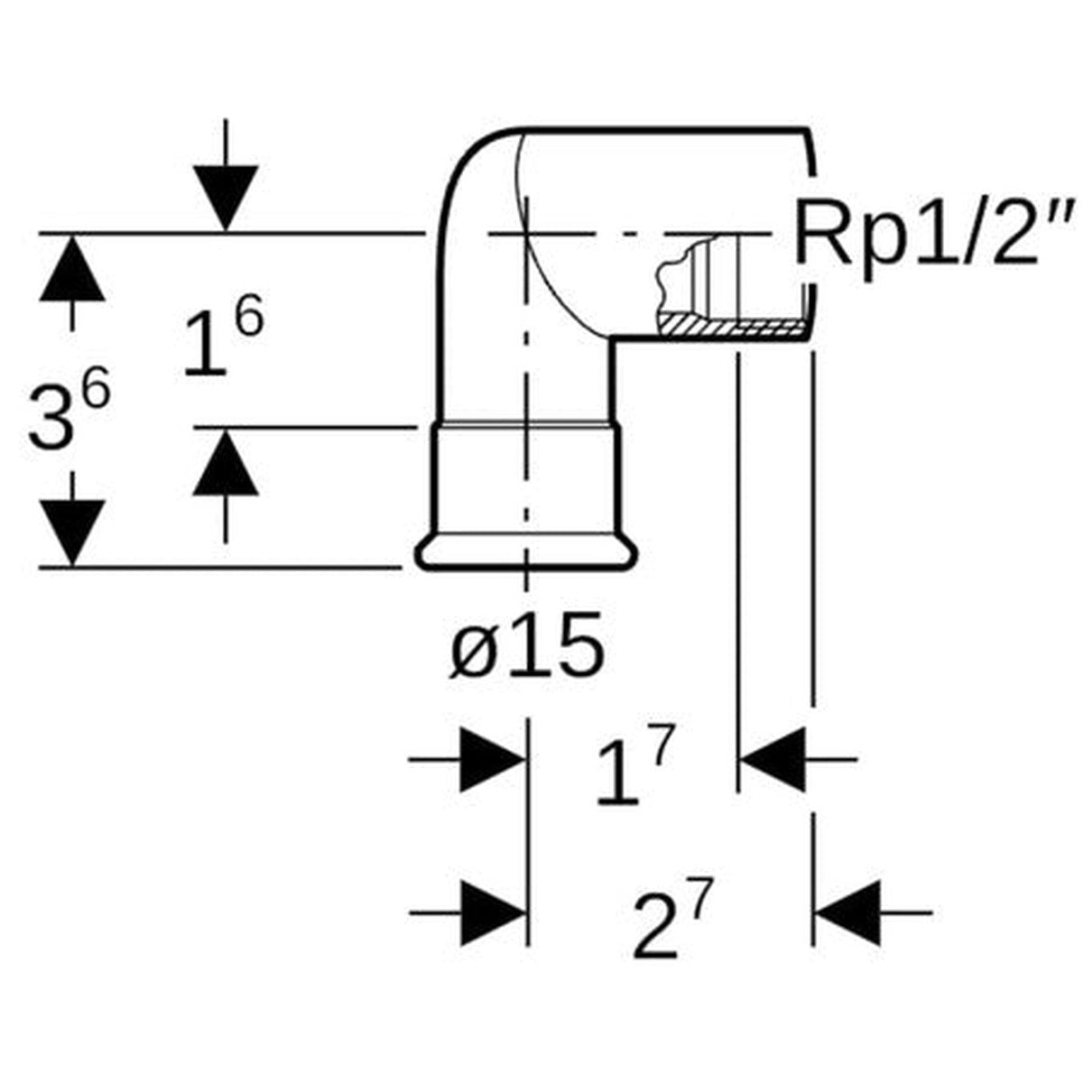Raccord Geberit Mapress cuivre gaz équerre 90°