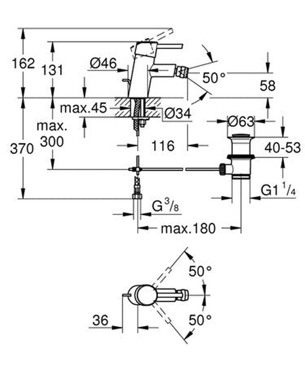 Mitigeur bidet Grohe Concetto S