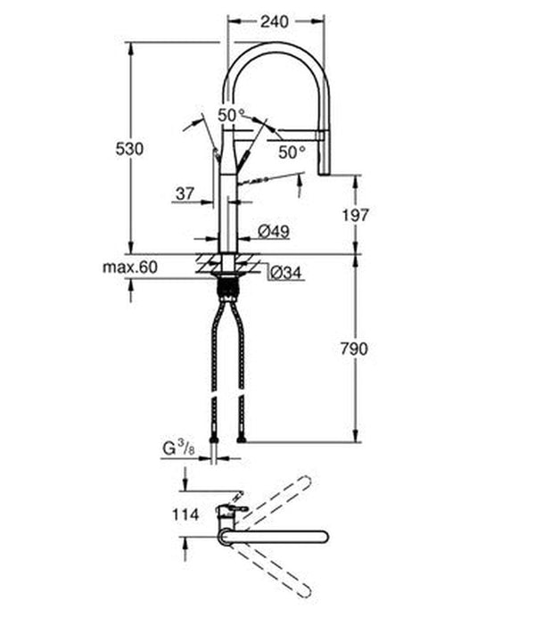 Grohe Essence eengreeps keukenmengkraan chroom