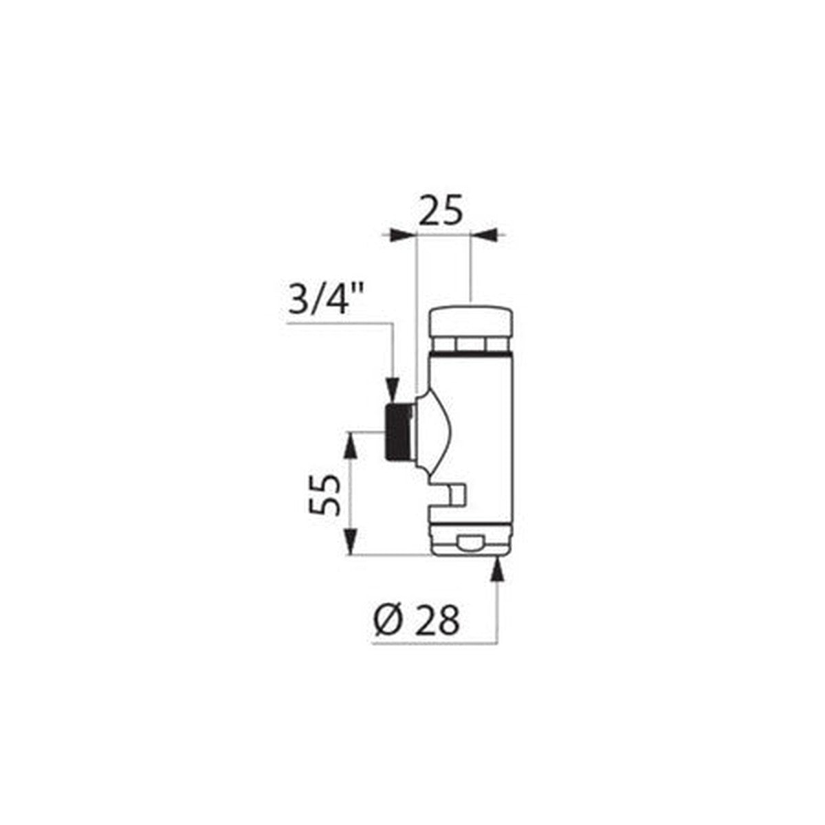 Robinet temporisé WC 3/4 chromé - Delabie Tempostop