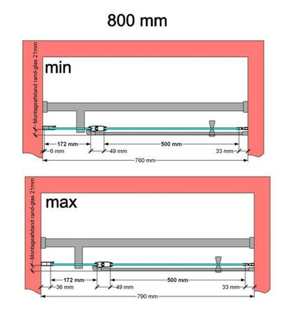 Van Marcke Pina XL porte pivotante 800x2000mm noir mat