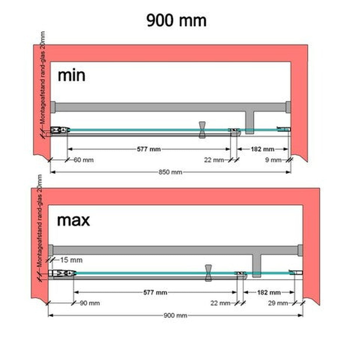 Van Marcke Pina XL Design porte pivotante 900x2000mm poli