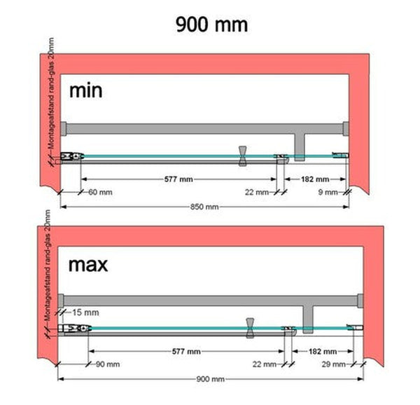 Van Marcke Pina XL Design porte pivotante 900x2000mm poli