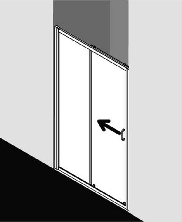 Kermi Stina porte coulissante 2 éléments (1 coulissant et 1 fixe) 1000x1950 mm