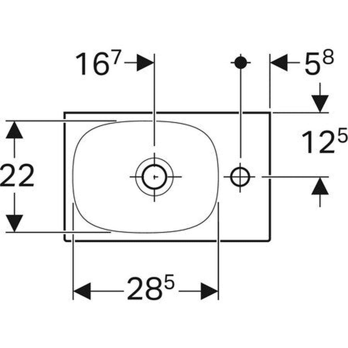 Lave-mains Acanto 40x25 cm, trou à droite