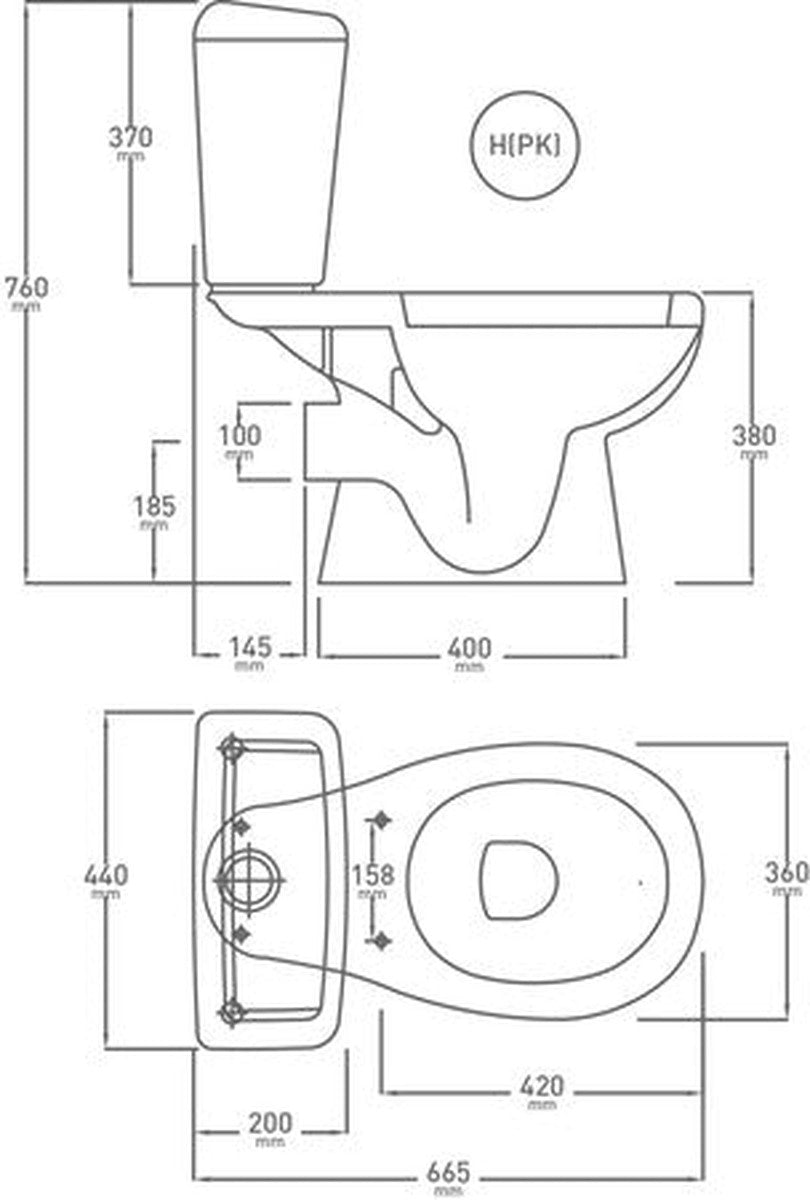 GO by Van Marcke Carde PACK cuvette au sol sortie H 19 cm 3/6L