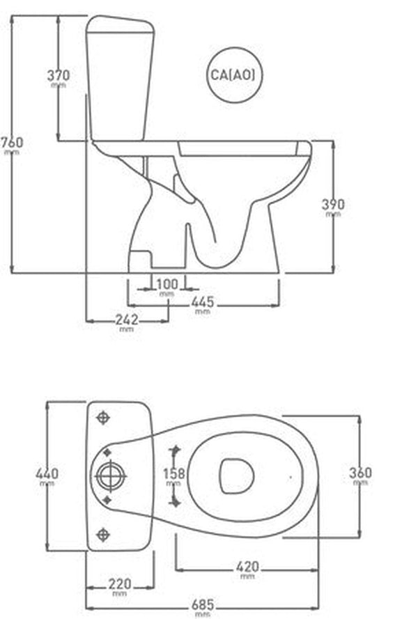 GO by Van Marcke Carde PACK cuvette au sol sortie CA 24 cm 3/6L