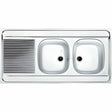 Franke MAN 721 évier 1200x600 2 bacs réversible vidage manuel inox