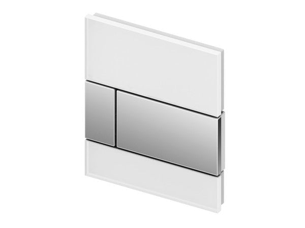 Tece TeceSquare plaque de commande blanc verre boutons chrome brillant