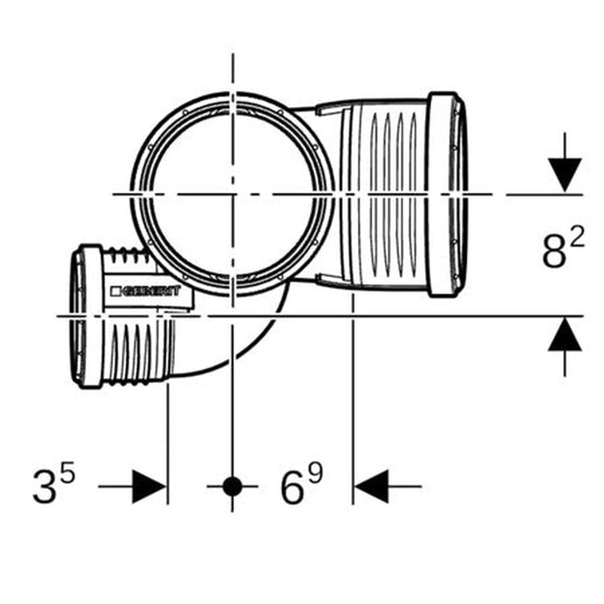 Geberit Silent-PP hydraulische T-stuk 87,5° D90-75 mm