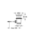 Bonde de vidange automatique 1 1/4" chromée