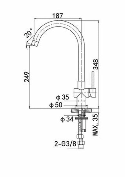 GO by Van Marcke Cocoon black mitigeur évier monocommande bec mobile noir mat
