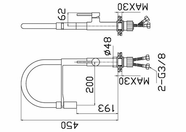 GO by Van Marcke Cocoon gunmetal mitigeur évier monocommande bec caoutchouc gun