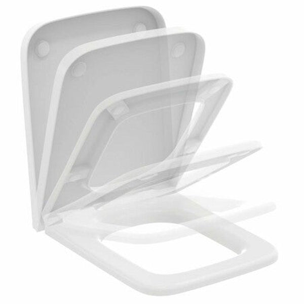 Ideal Standard Blend Cube abattant fin avec couvercle soft close silk white