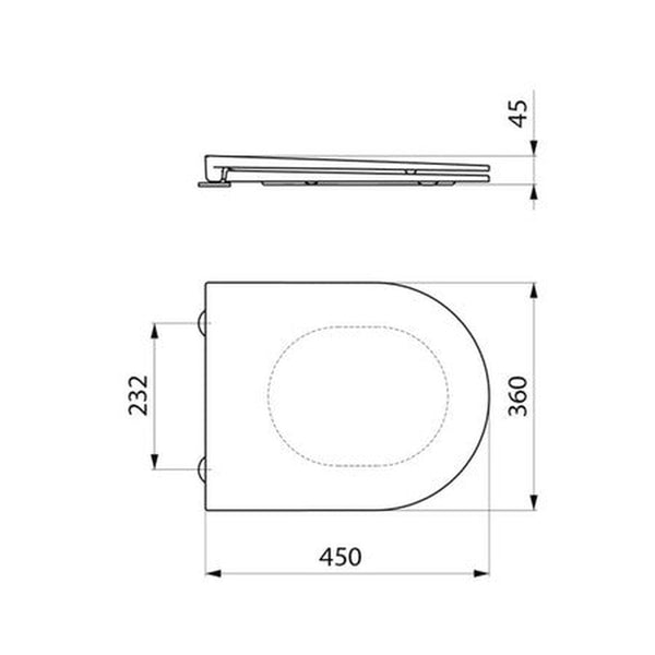 Delabie S21 abattant slim Duroplast noir