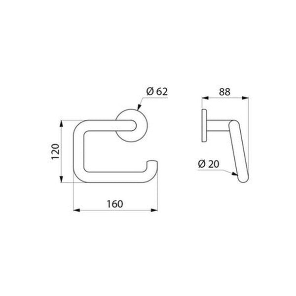 Delabie porte-papier toilette forme U nylon modèle fort fixation invisible blanc