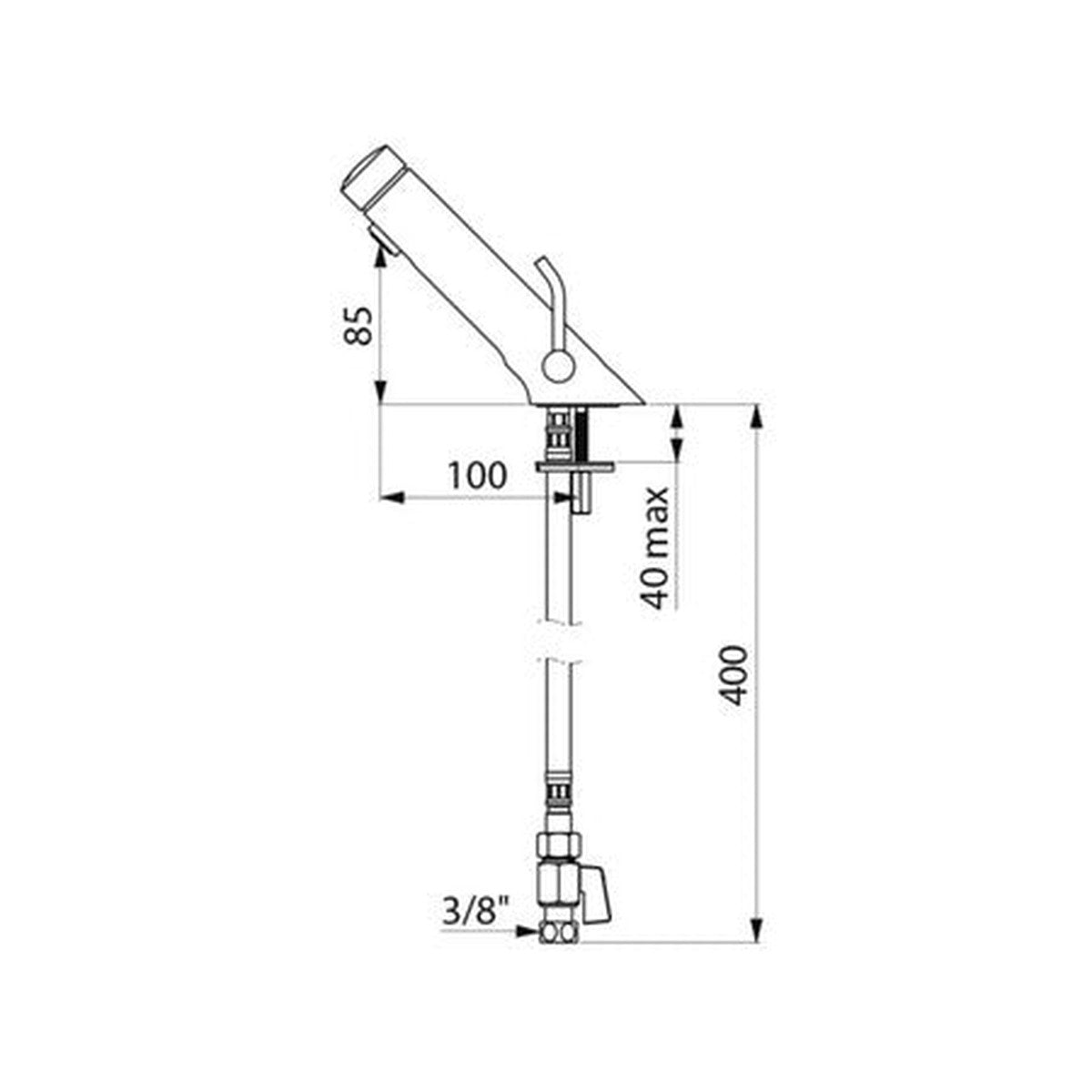 Delabie TEMPOSOFT MIX 2 wastafelmengkraan F3/8" 7 sec LH