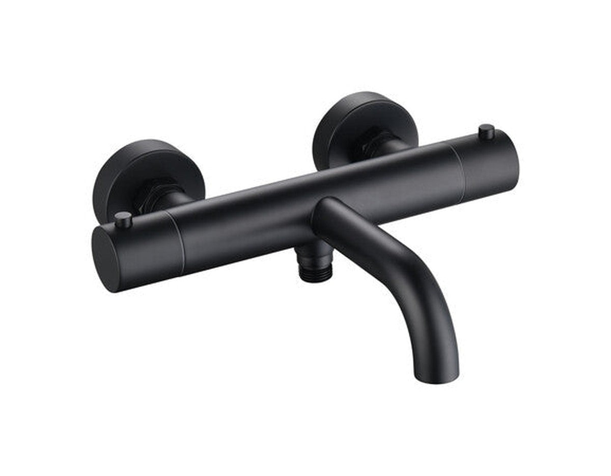 Lana Black matzwarte thermostatische bad-/douchekraan