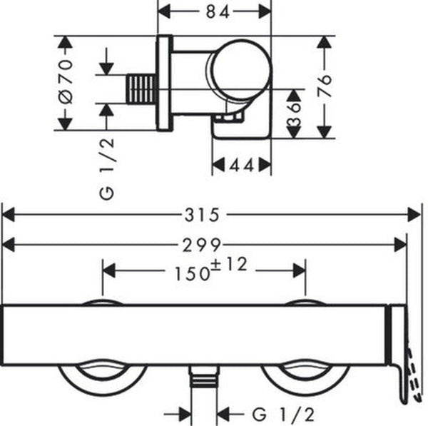 Hansgrohe Vivenis mitigeur douche apparent chromé
