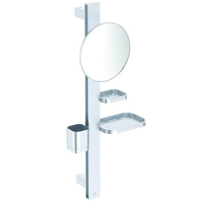 Ronde, geborsteld roze vergrotende spiegel Ø20cm Ideal Standard