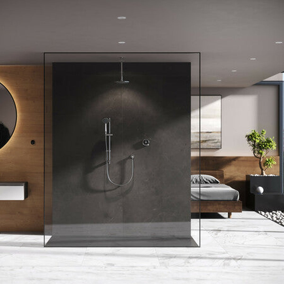 Aqualisa Quartz Touch modèle encastrable avec douchette - douche plafond