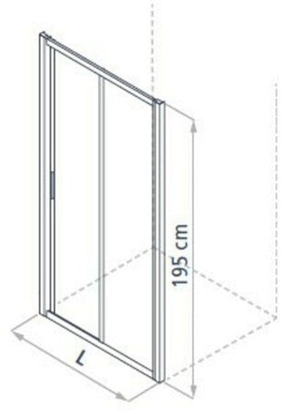 Arblu Mercurio porte coulissante 97,5-102,5 verre transparant argent satin