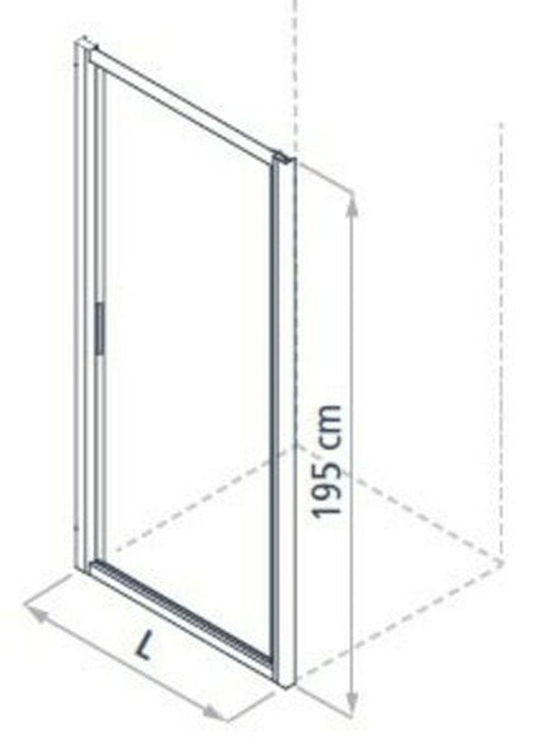 Arblu Mercurio porte pivotante 77,5-82,5 verre transparant profils argent satin