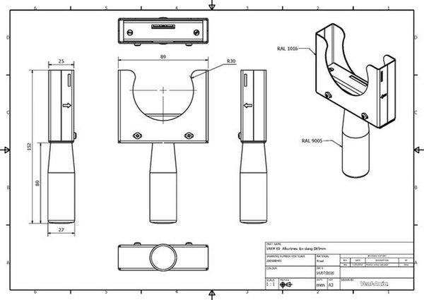Vent-Axia coupe-tuyau pour tuyau de D 69 mm