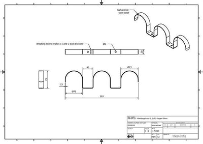 Vent-Axia collier de montage pour 1, 2 ou 3 tuyaux D 69 mm