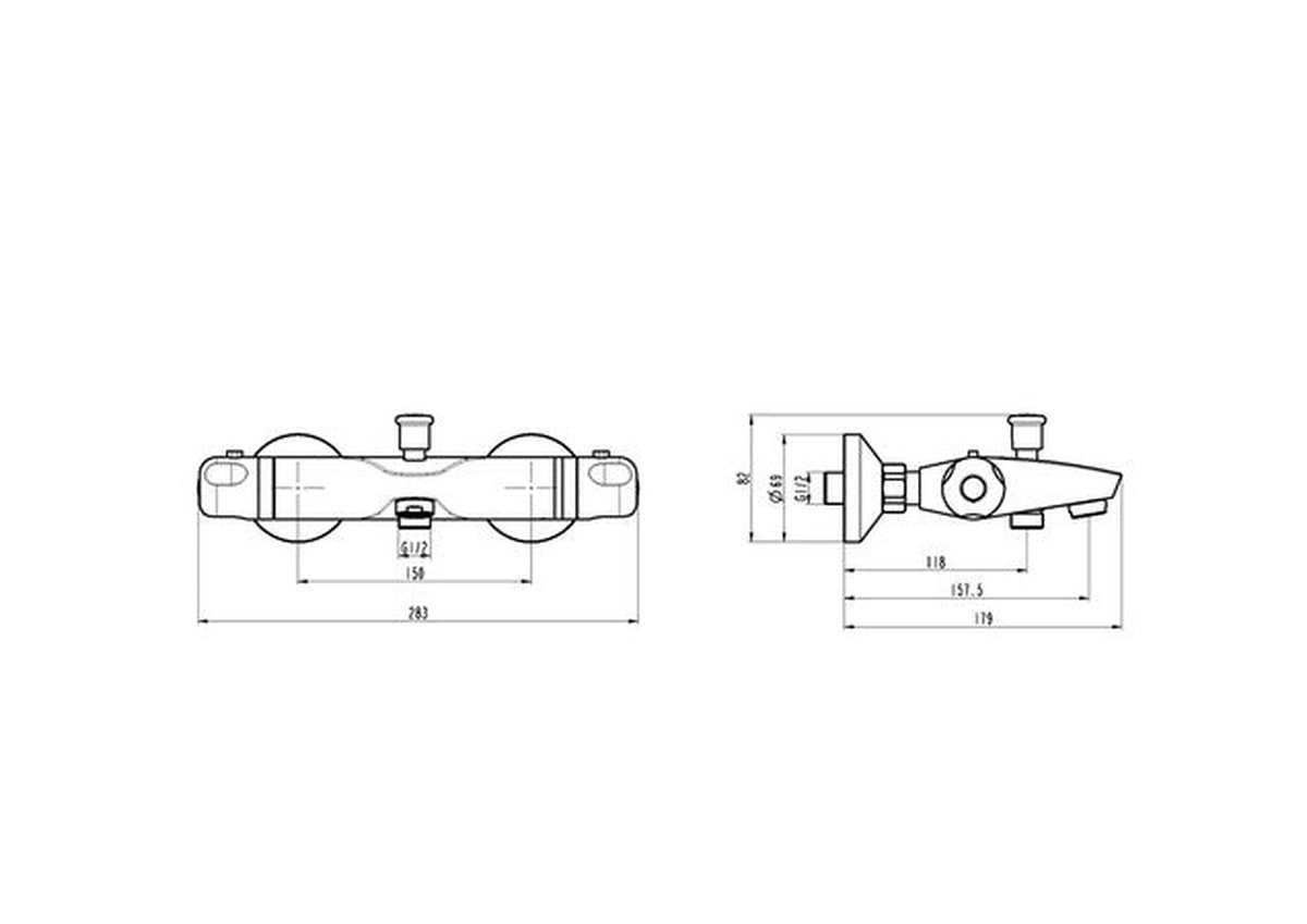 Thermostatische bad/douchekraan VOLGA GO Van Marcke