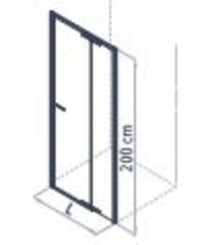 Arblu Filo plus porte pivotante 100CMx200CM profil laqué mat verre transparent