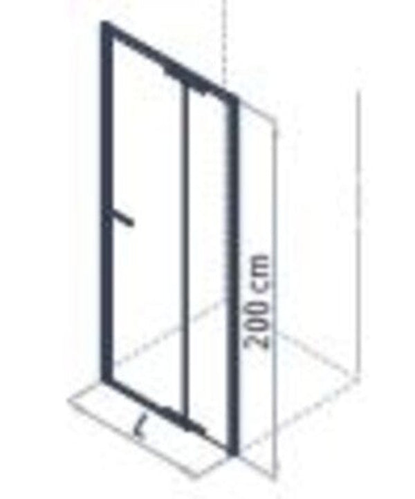 Arblu Filo plus porte pivotante 100CMx200CM profil laqué mat verre transparent