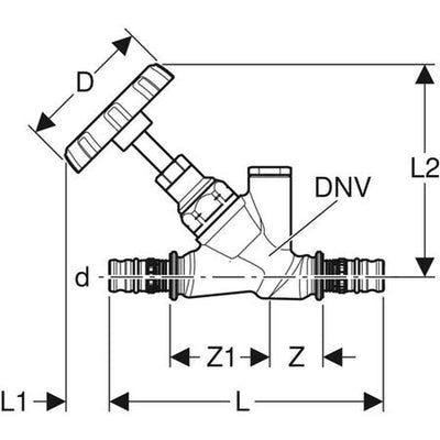 Geberit Mepla robinet d'arrêt oblique avec purgeur d20 PN10