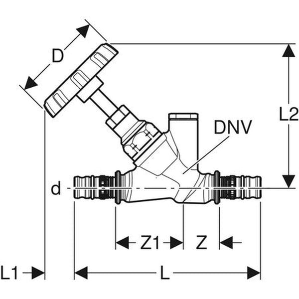 Geberit Mepla robinet d'arrêt oblique avec purgeur d20 PN10