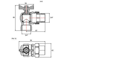 SYSTEMPEX vanne à bille équerre D3/4" bleu