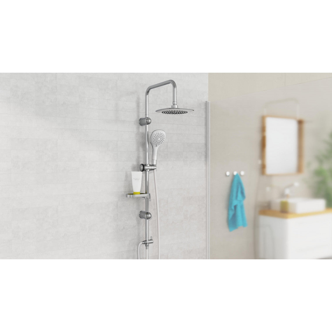 DXLD60087CS DUSCHTRAUM Regendouche set, chroom/wit