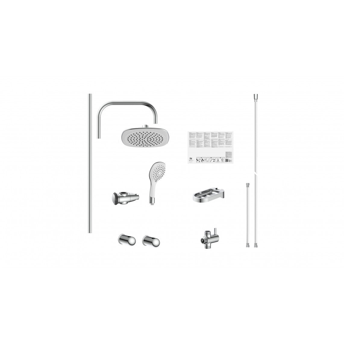 DXLD60087CS DUSCHTRAUM Regendouche set, chroom/wit