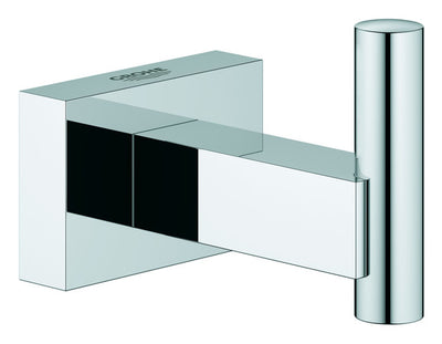 Chrome-plated single hook with concealed mounting
