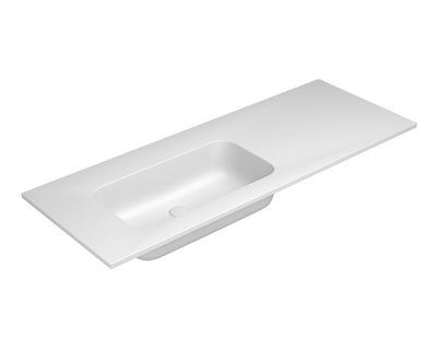 Van Marcke by Falper Fin left 1-sink countertop L1205xW505xH143mm matte white
